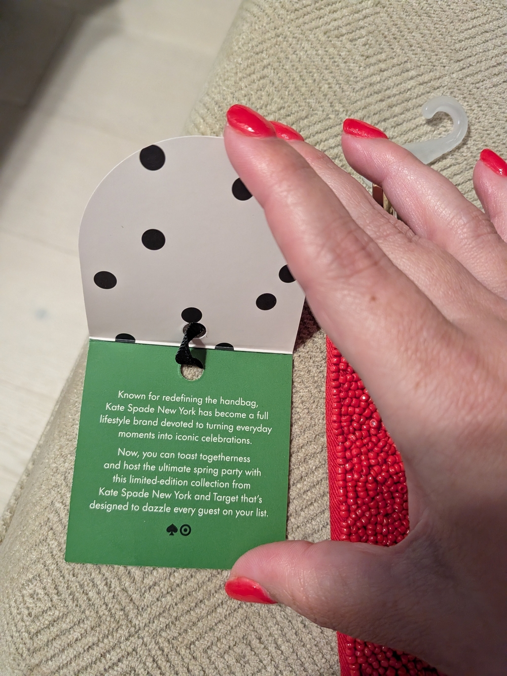 kate spade New York Red Beaded 'Going to Target' Wristlet - Picture 3 of 7